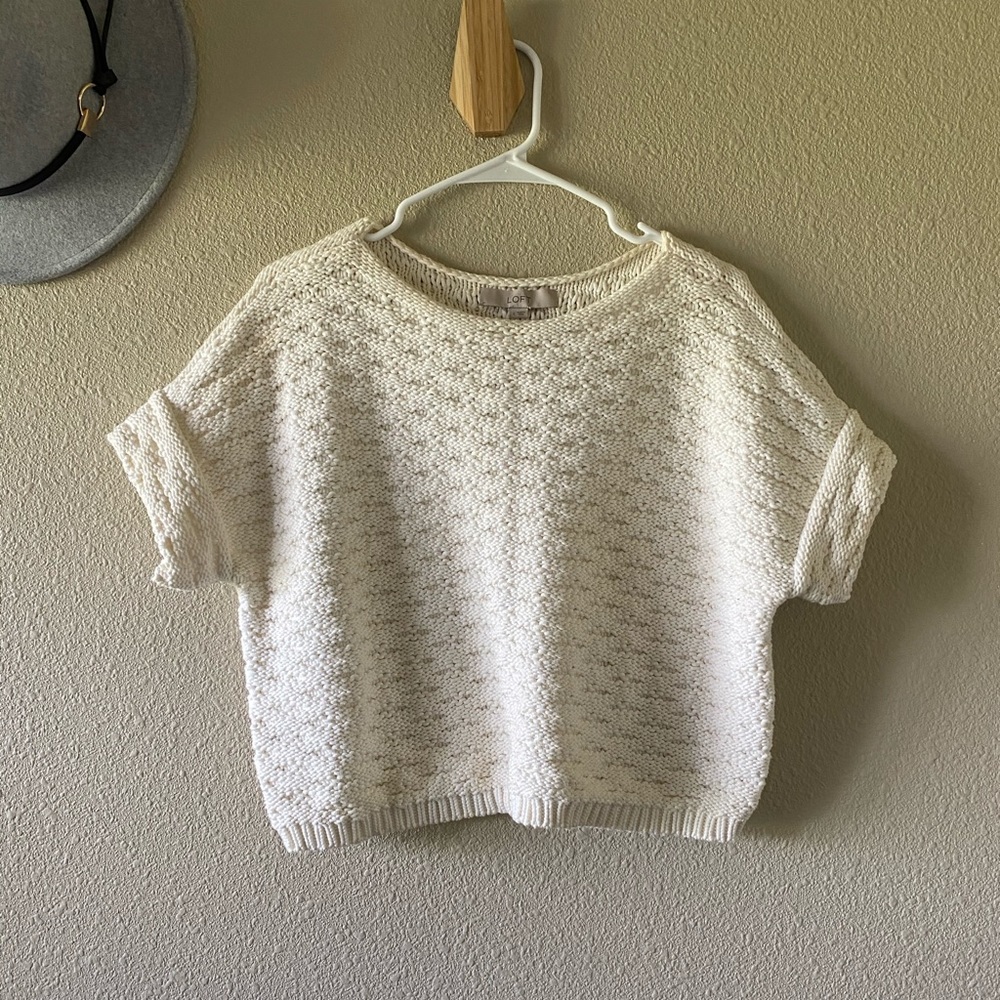 LAST Weekend —Loft Cropped Short-Sleeve Sweater
